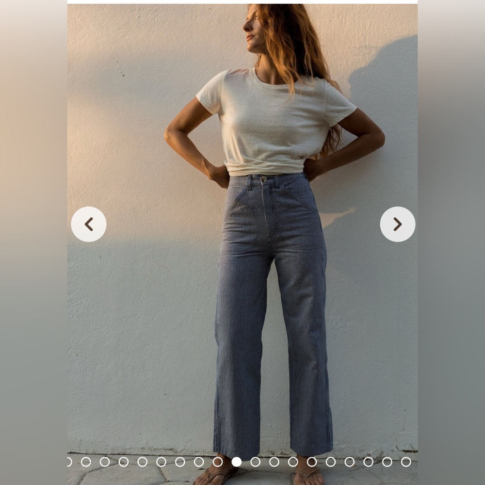 High-Waist Wide Leg Pants in Light Blue